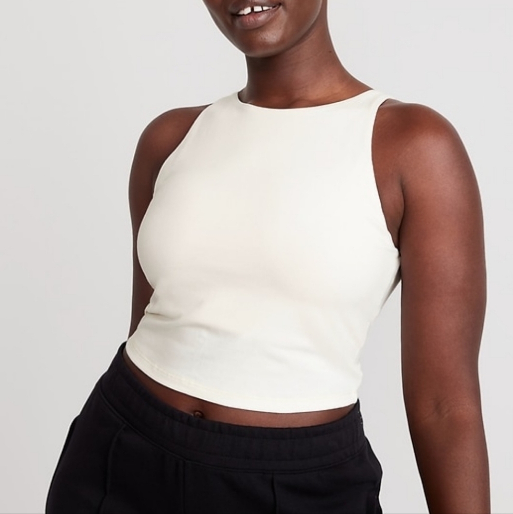 Off-White Old Navy Light Support PowerChill Longline Sports Bra